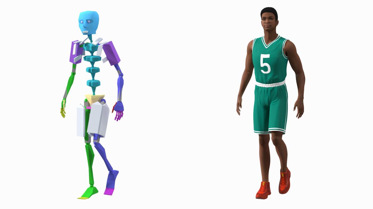 Light Skin Teenager Basketball Player Rigged 3D model