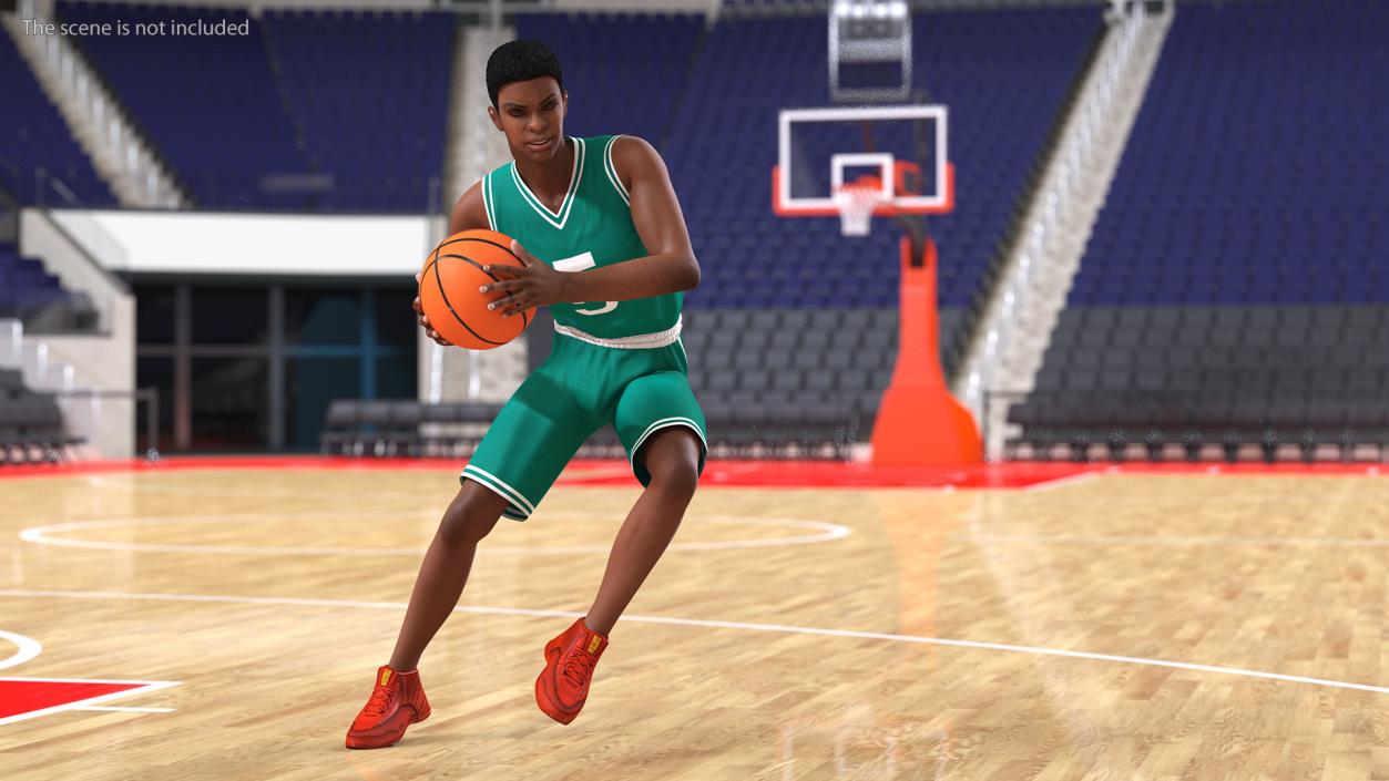 Light Skin Teenager Basketball Player Rigged 3D model