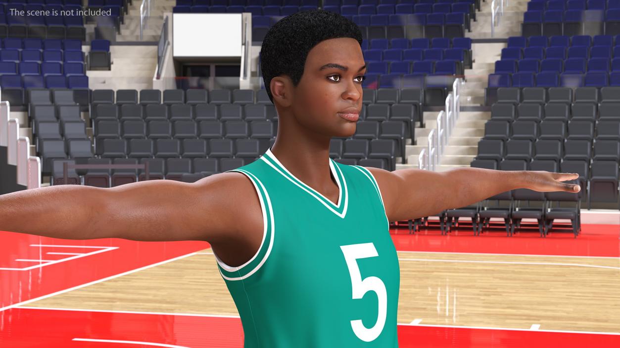 Light Skin Teenager Basketball Player Rigged 3D model