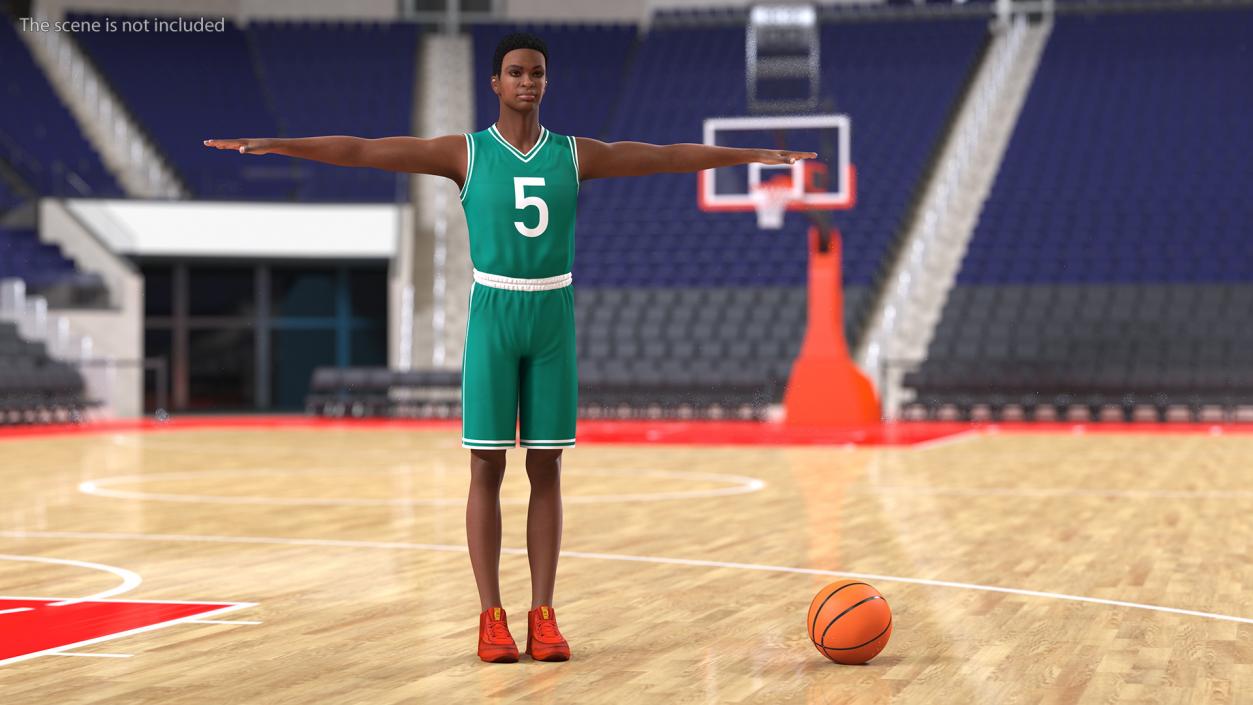 Light Skin Teenager Basketball Player Rigged 3D model