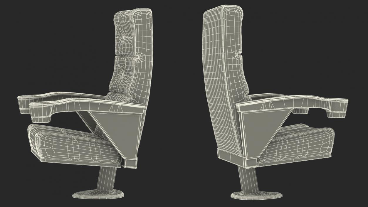 Leather Cinema Chair Red 3D model