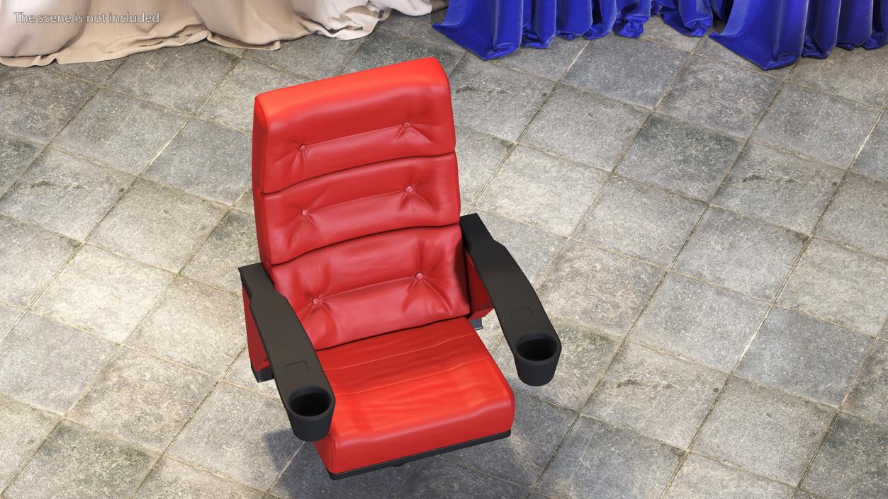 Leather Cinema Chair Red 3D model