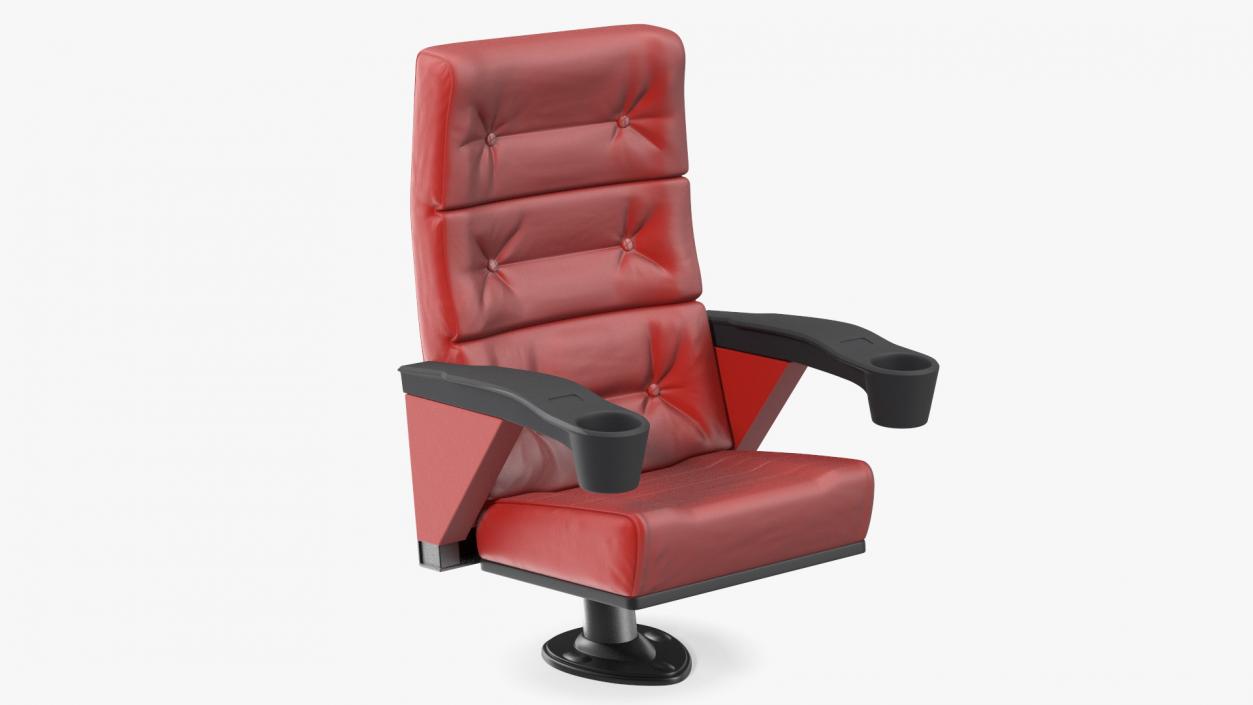 Leather Cinema Chair Red 3D model