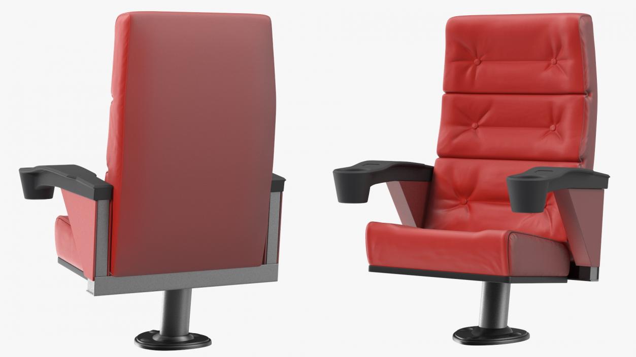 Leather Cinema Chair Red 3D model