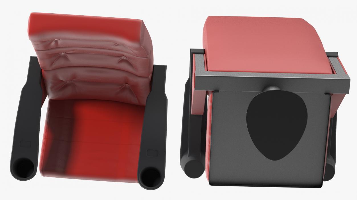 Leather Cinema Chair Red 3D model