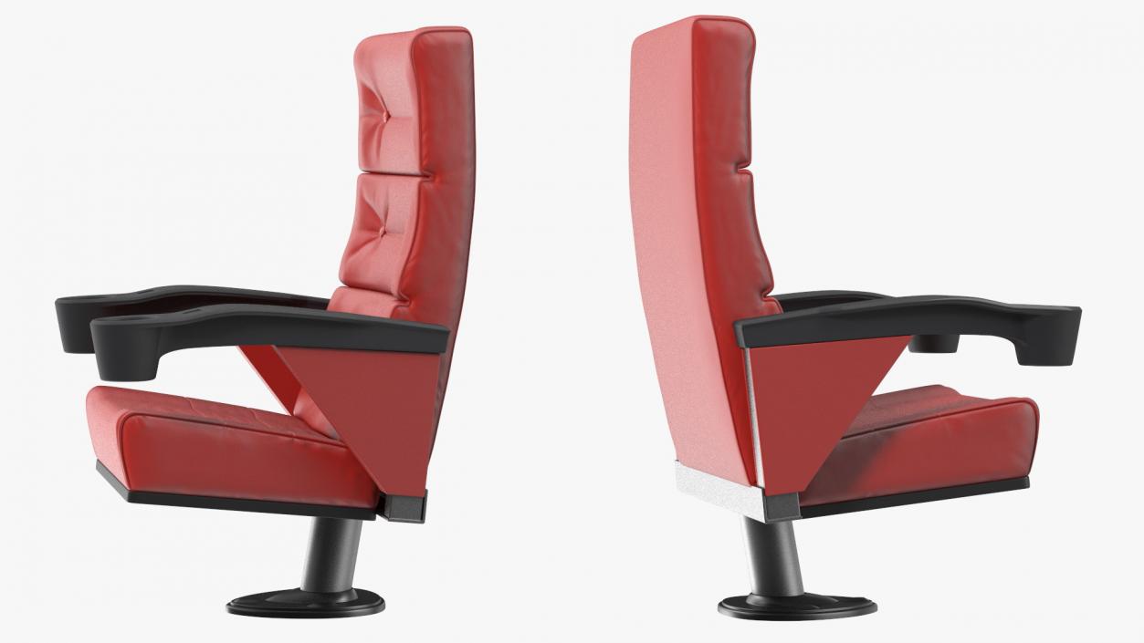 Leather Cinema Chair Red 3D model