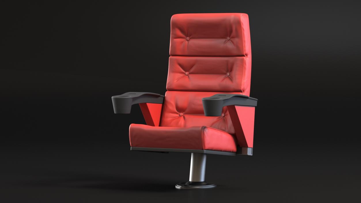 Leather Cinema Chair Red 3D model