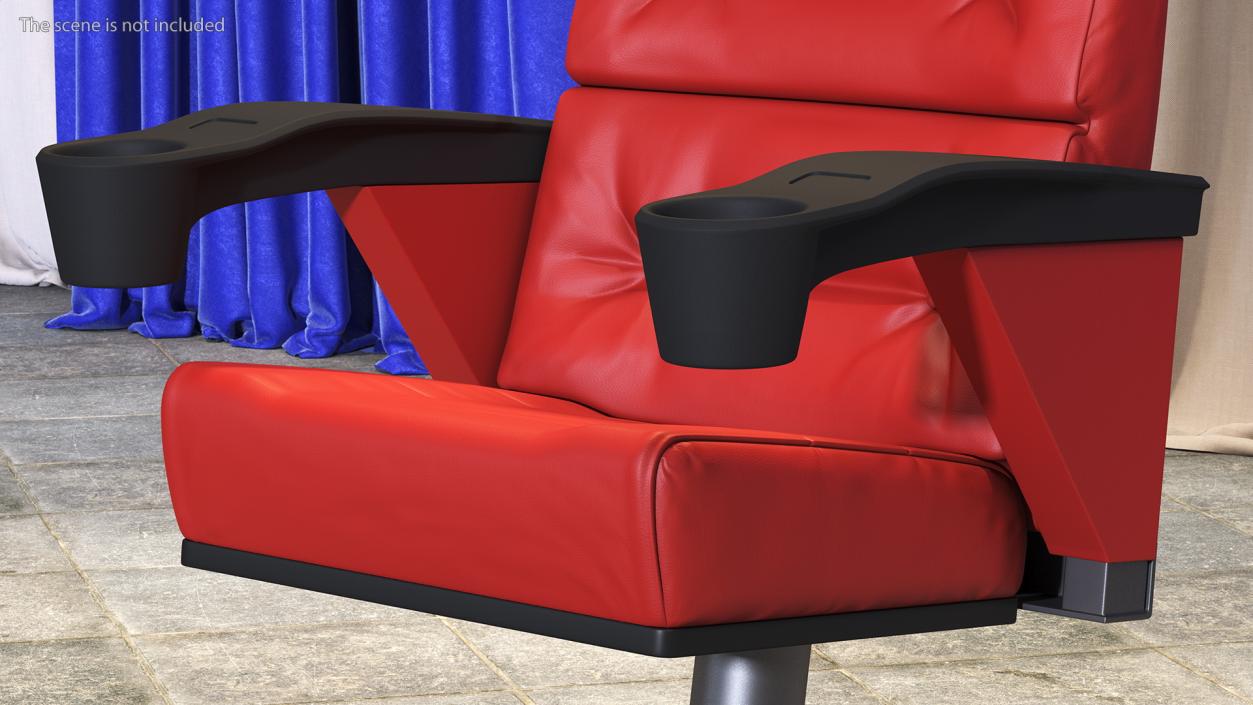 Leather Cinema Chair Red 3D model