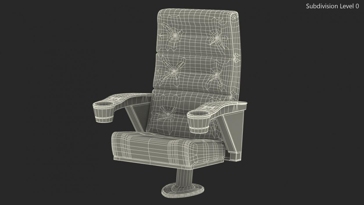 Leather Cinema Chair Red 3D model