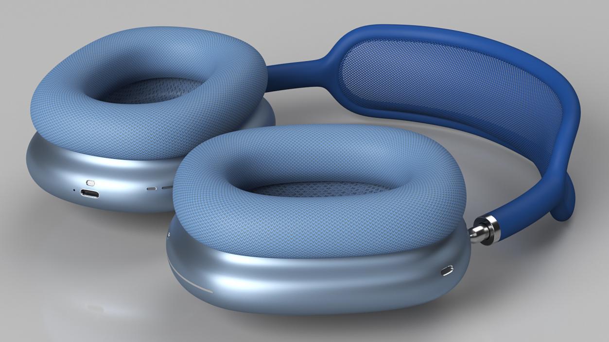 3D model Sky Blue AirPods Max with Case