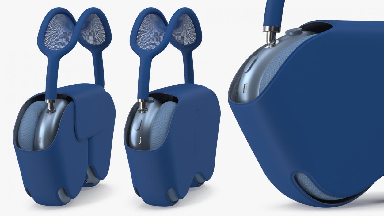 3D model Sky Blue AirPods Max with Case