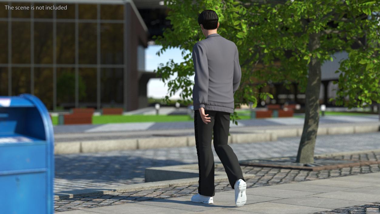 Chinese Man Walking Pose 3D model