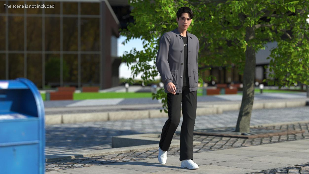 Chinese Man Walking Pose 3D model