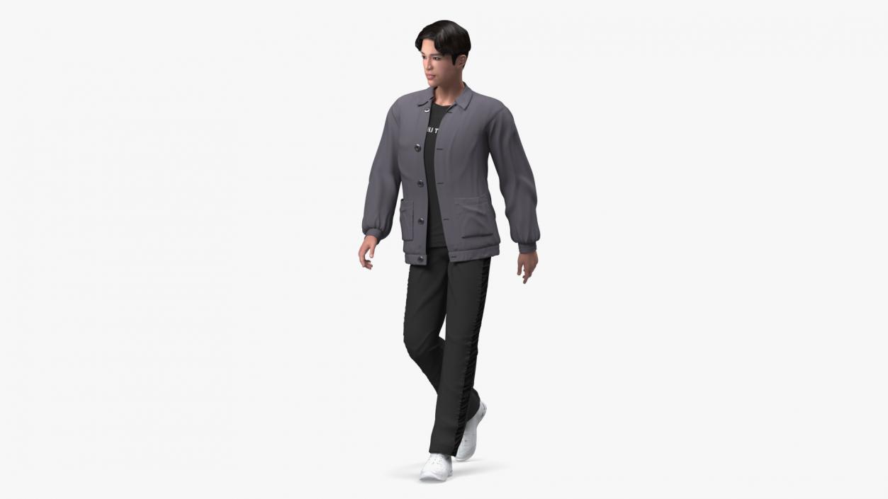 Chinese Man Walking Pose 3D model