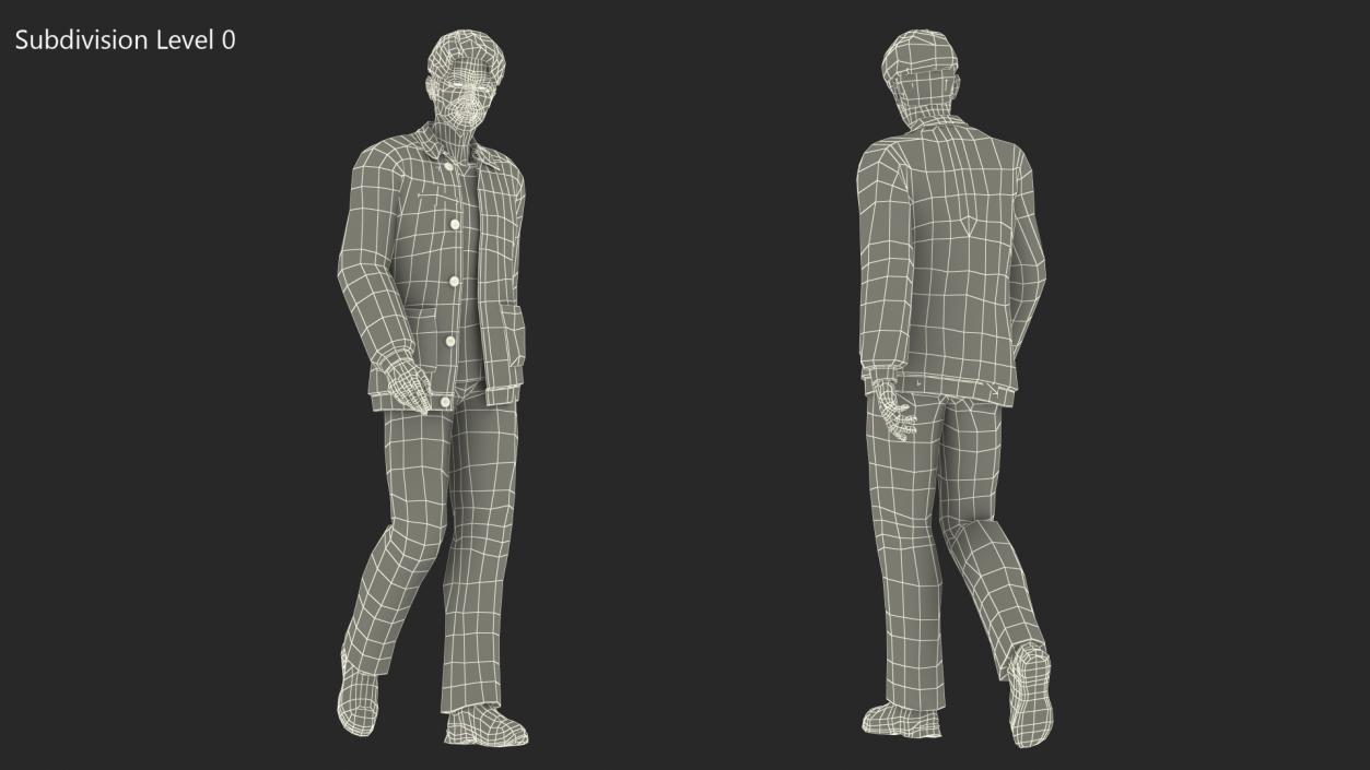 Chinese Man Walking Pose 3D model