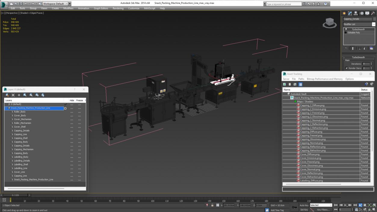 Snack Packing Machine Production Line 3D