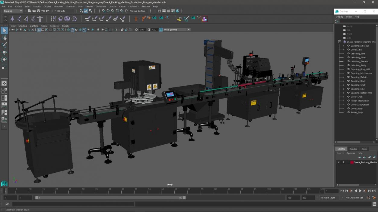 Snack Packing Machine Production Line 3D