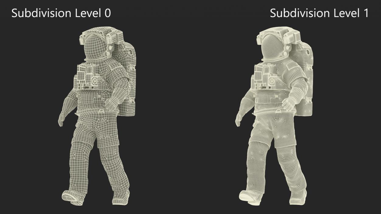 Astronaut in Extravehicular Mobility Unit Rigged for Maya 3D