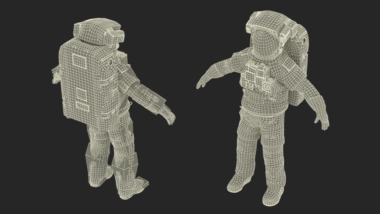 Astronaut in Extravehicular Mobility Unit Rigged for Maya 3D