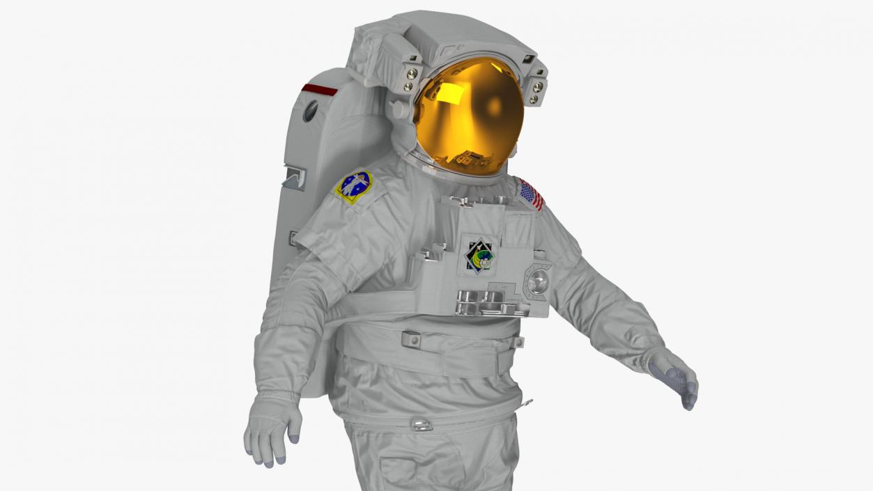 Astronaut in Extravehicular Mobility Unit Rigged for Maya 3D