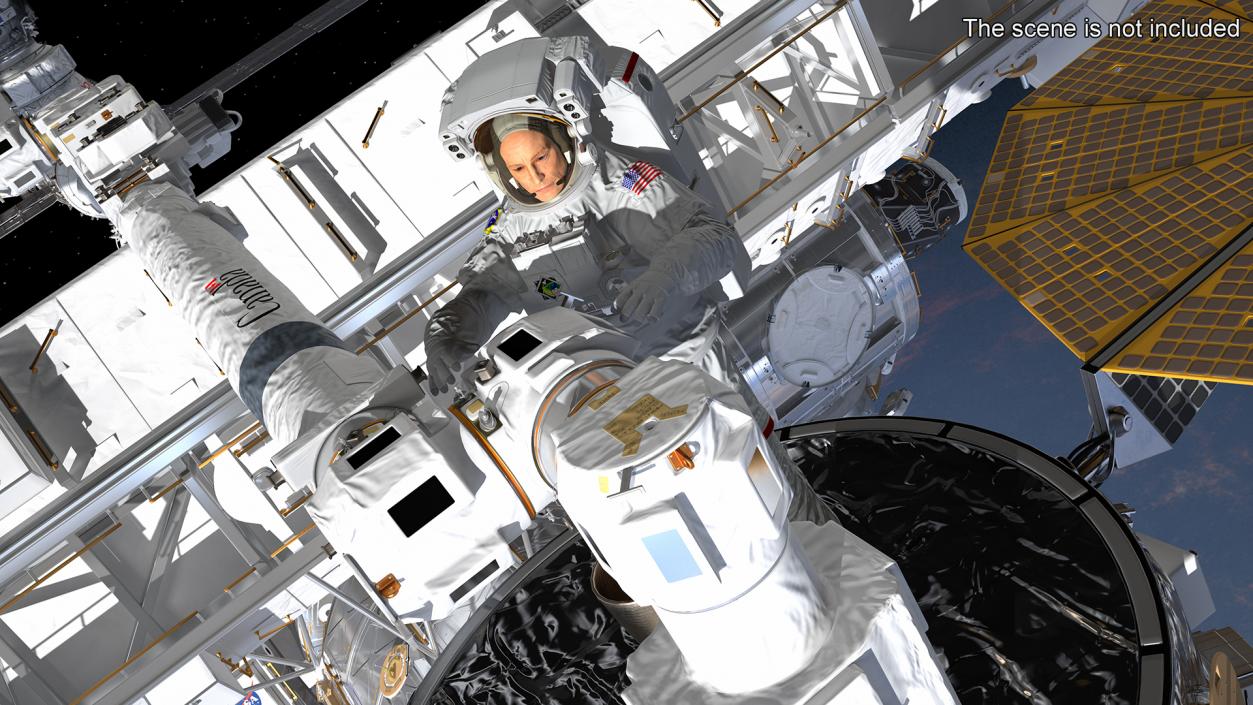 Astronaut in Extravehicular Mobility Unit Rigged for Maya 3D