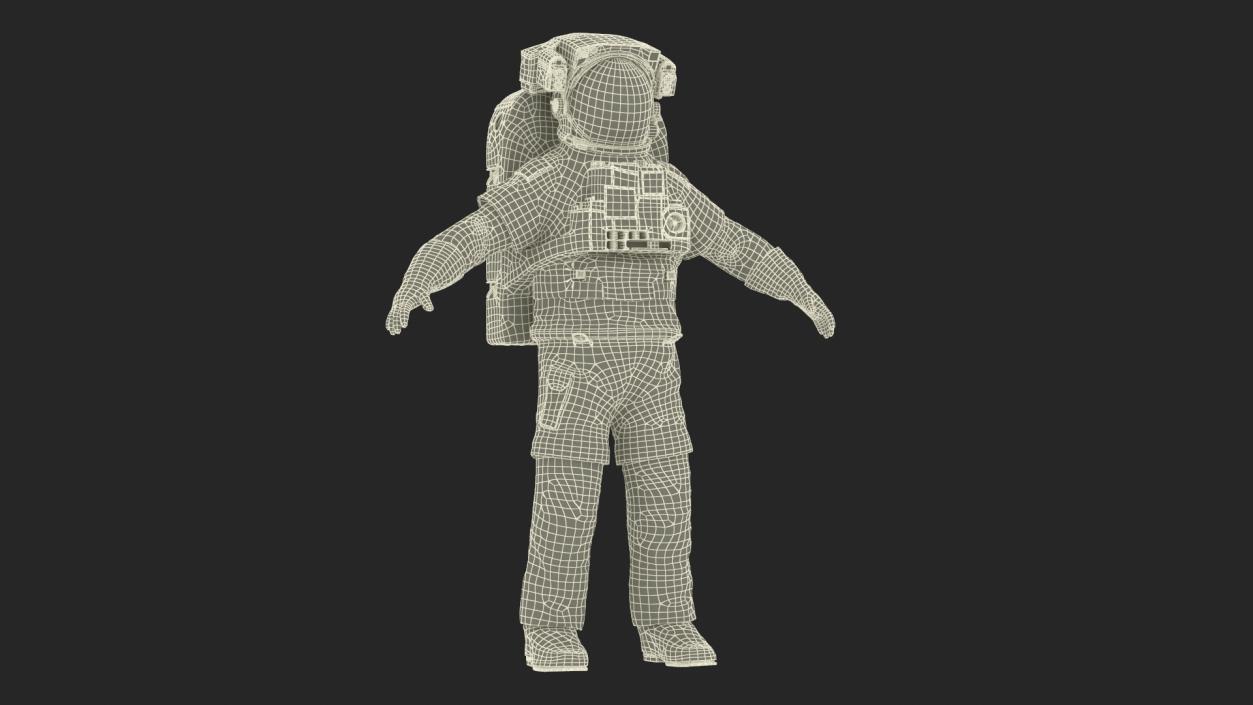 Astronaut in Extravehicular Mobility Unit Rigged for Maya 3D