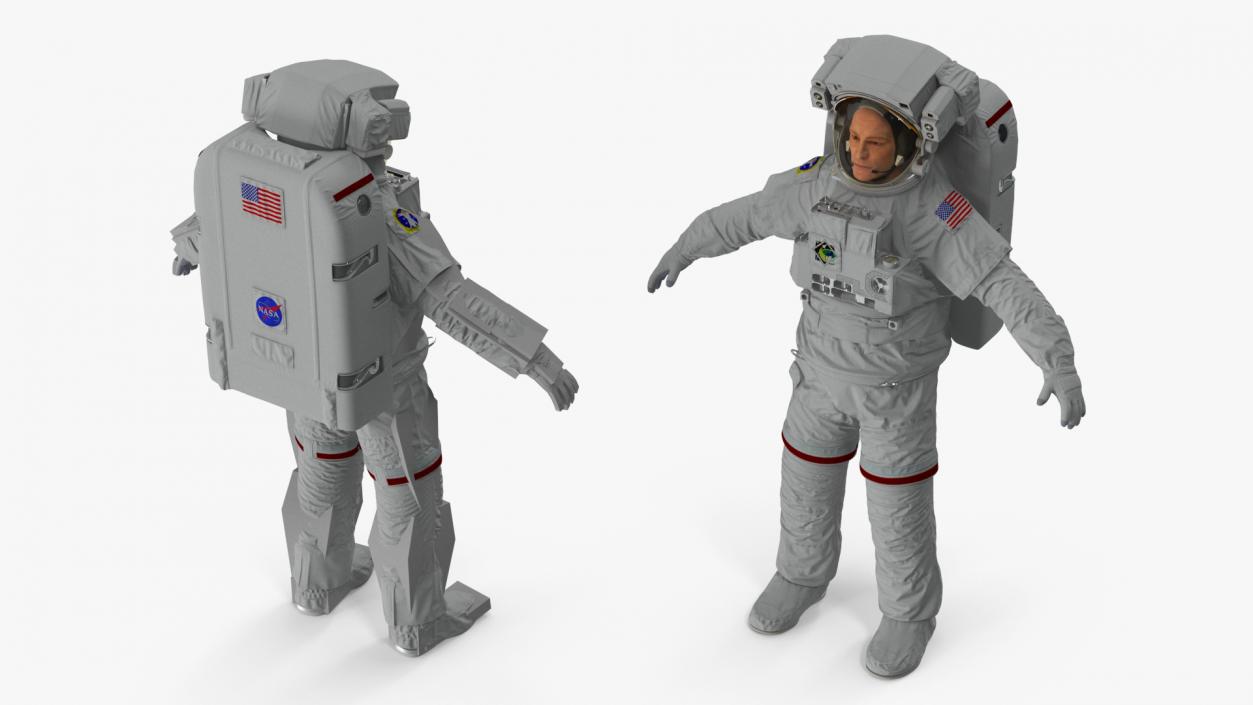 Astronaut in Extravehicular Mobility Unit Rigged for Maya 3D