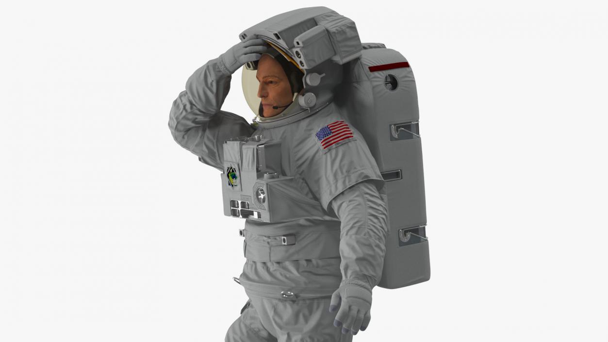 Astronaut in Extravehicular Mobility Unit Rigged for Maya 3D