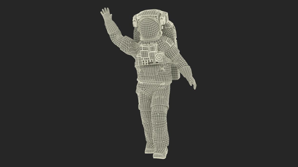 Astronaut in Extravehicular Mobility Unit Rigged for Maya 3D