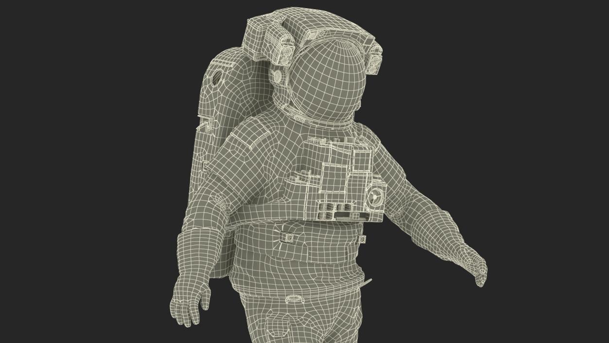 Astronaut in Extravehicular Mobility Unit Rigged for Maya 3D