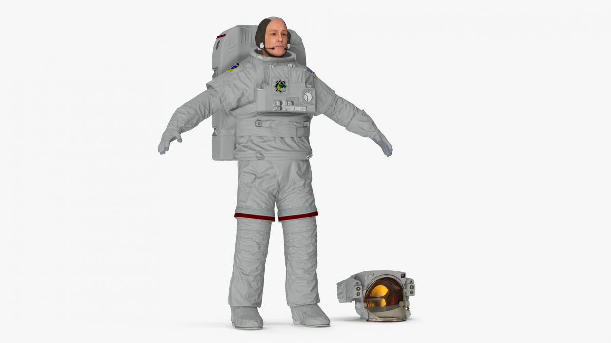 Astronaut in Extravehicular Mobility Unit Rigged for Maya 3D