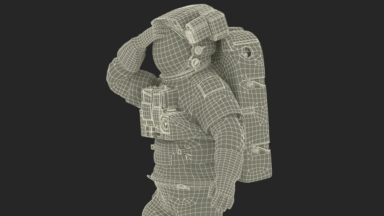 Astronaut in Extravehicular Mobility Unit Rigged for Maya 3D