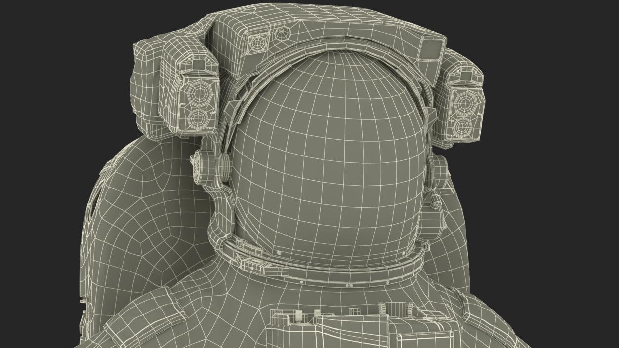 Astronaut in Extravehicular Mobility Unit Rigged for Maya 3D