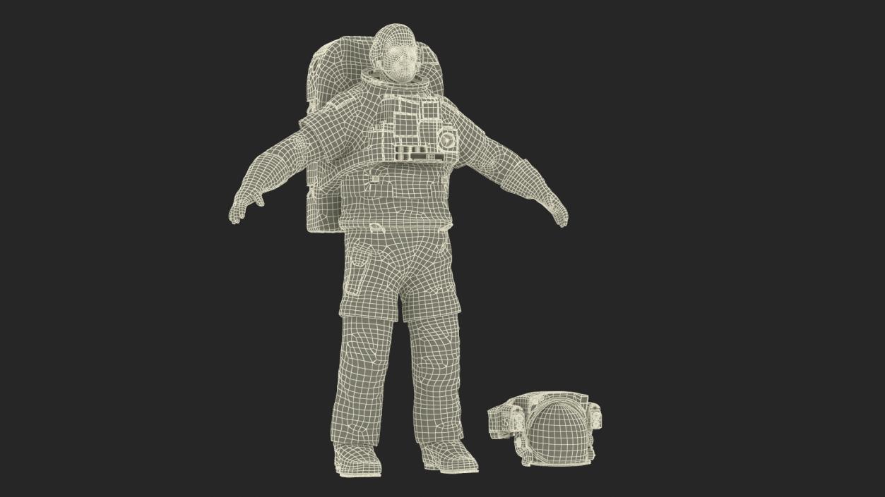 Astronaut in Extravehicular Mobility Unit Rigged for Maya 3D