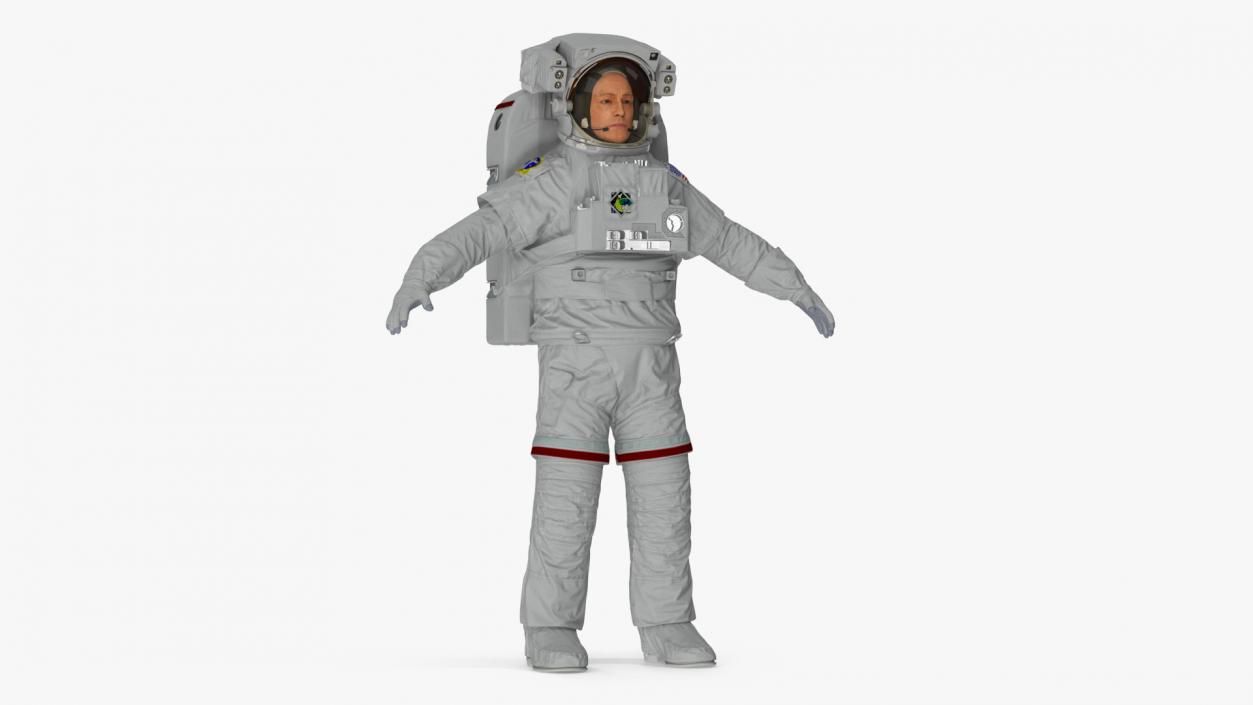 Astronaut in Extravehicular Mobility Unit Rigged for Maya 3D