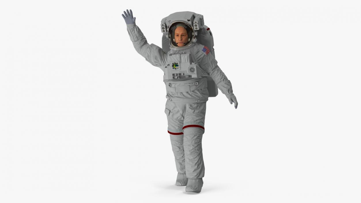 Astronaut in Extravehicular Mobility Unit Rigged for Maya 3D