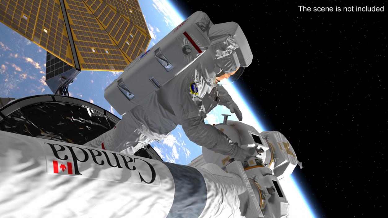 Astronaut in Extravehicular Mobility Unit Rigged for Maya 3D