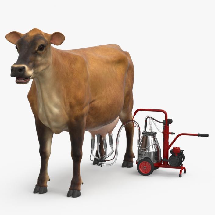 Cream Cow and Milking Machine 3D model