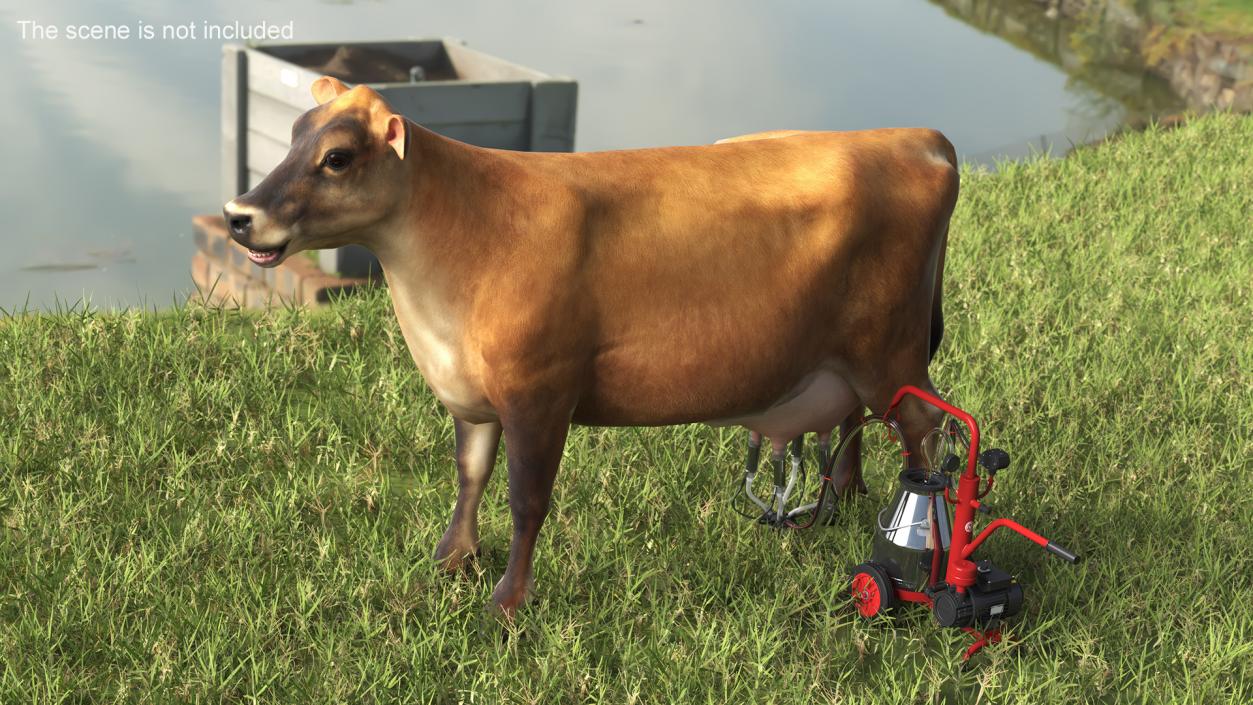 Cream Cow and Milking Machine 3D model