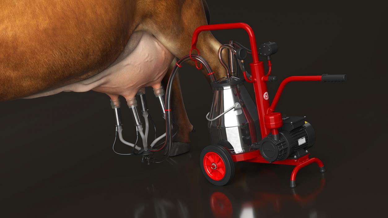 Cream Cow and Milking Machine 3D model