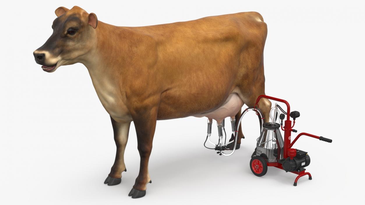 Cream Cow and Milking Machine 3D model