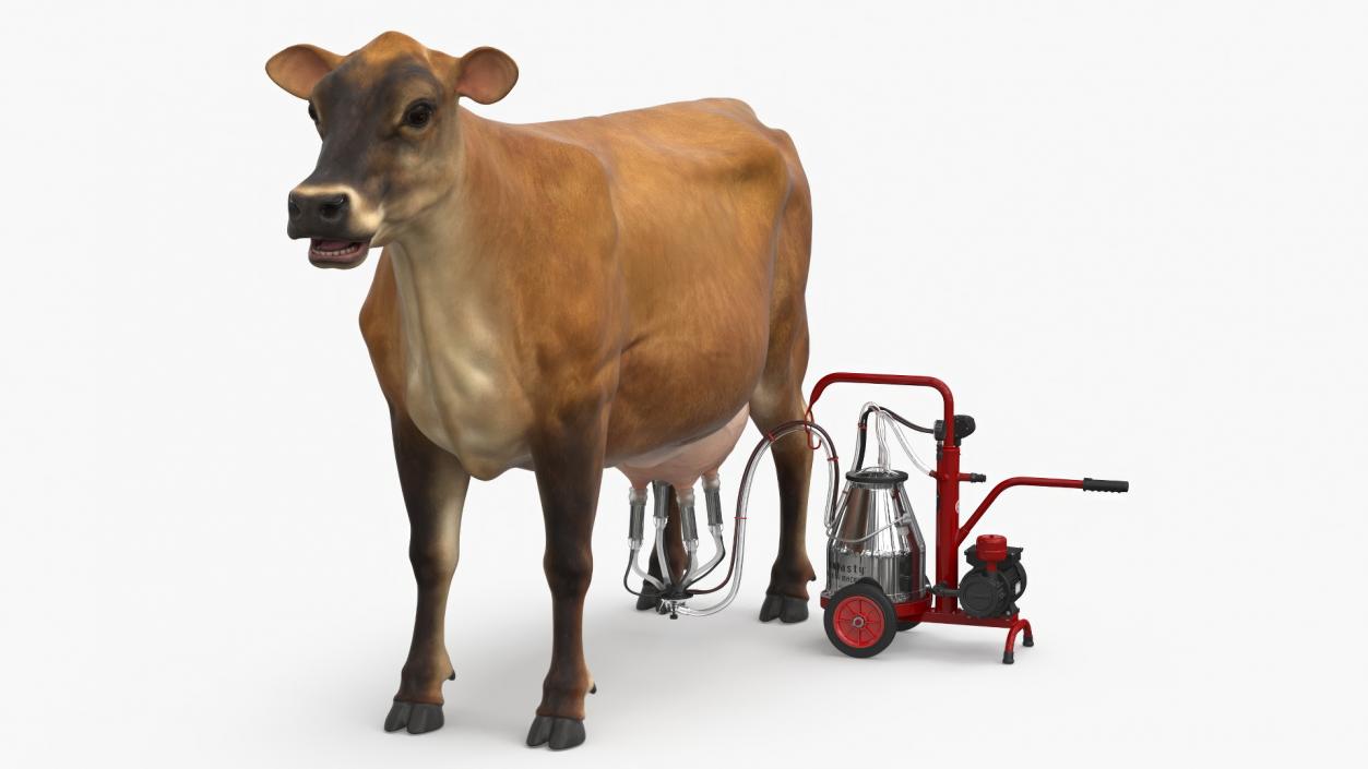 Cream Cow and Milking Machine 3D model