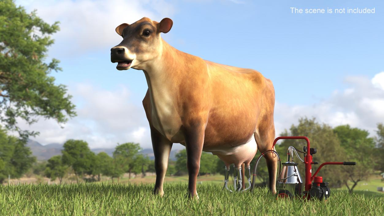 Cream Cow and Milking Machine 3D model