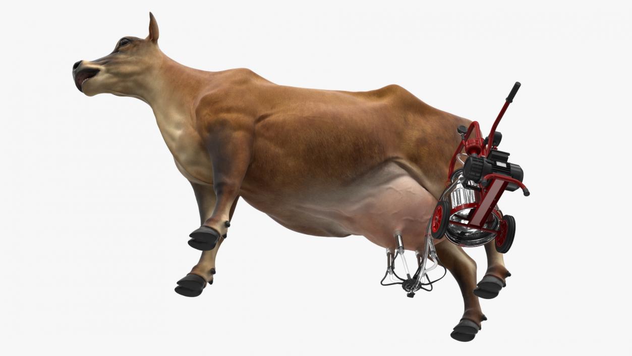 Cream Cow and Milking Machine 3D model