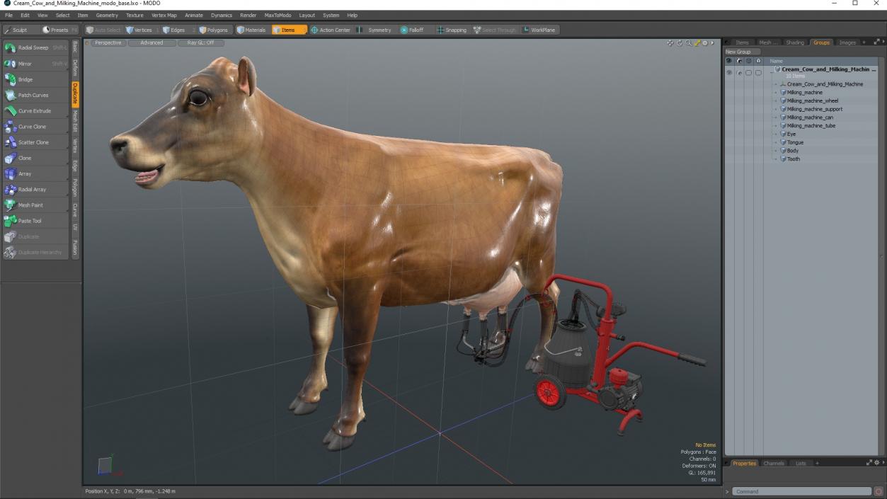 Cream Cow and Milking Machine 3D model