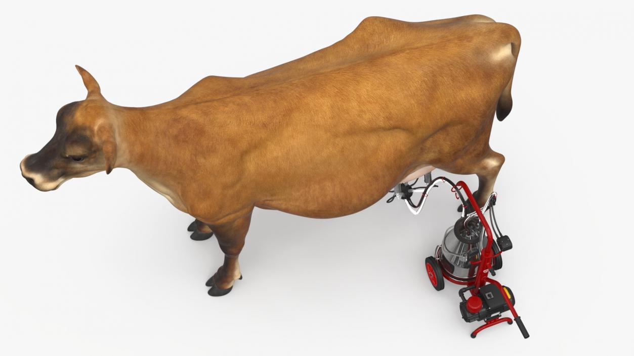 Cream Cow and Milking Machine 3D model