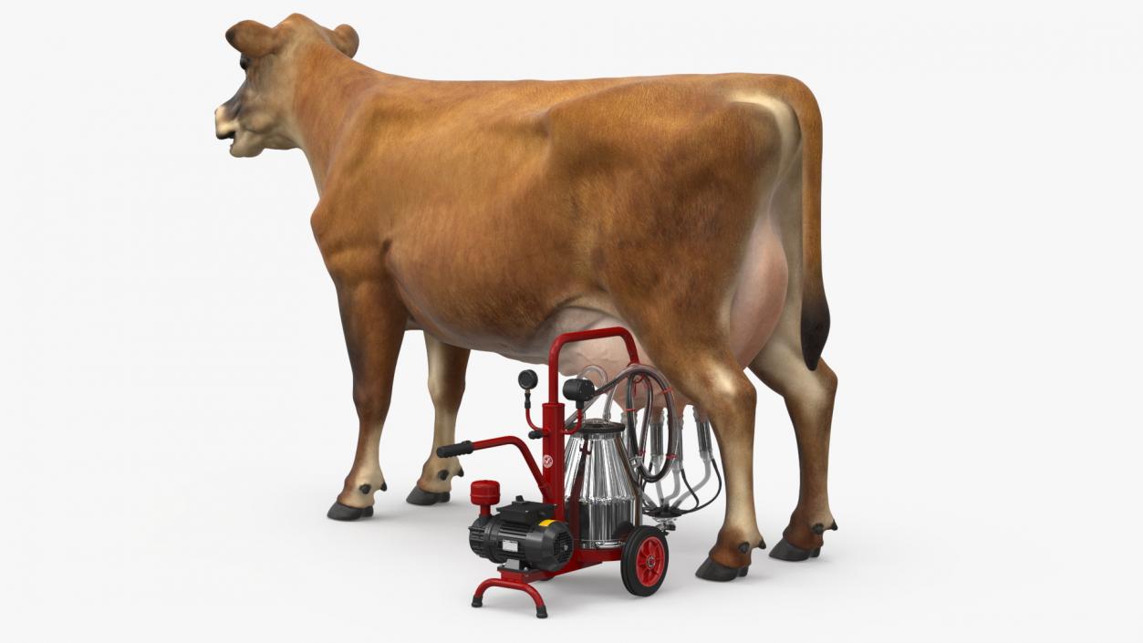 Cream Cow and Milking Machine 3D model