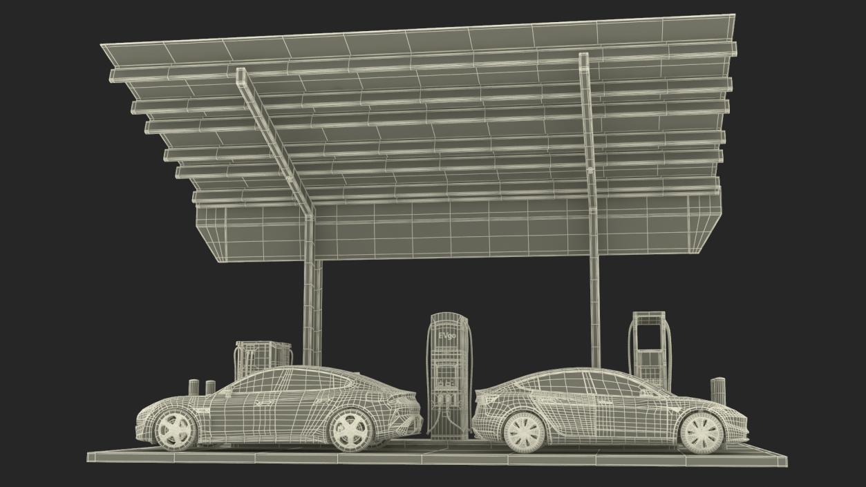 3D EVgo Fast Charging Station and Electric Cars 2