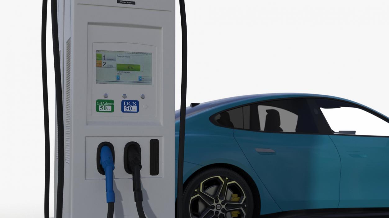 3D EVgo Fast Charging Station and Electric Cars 2