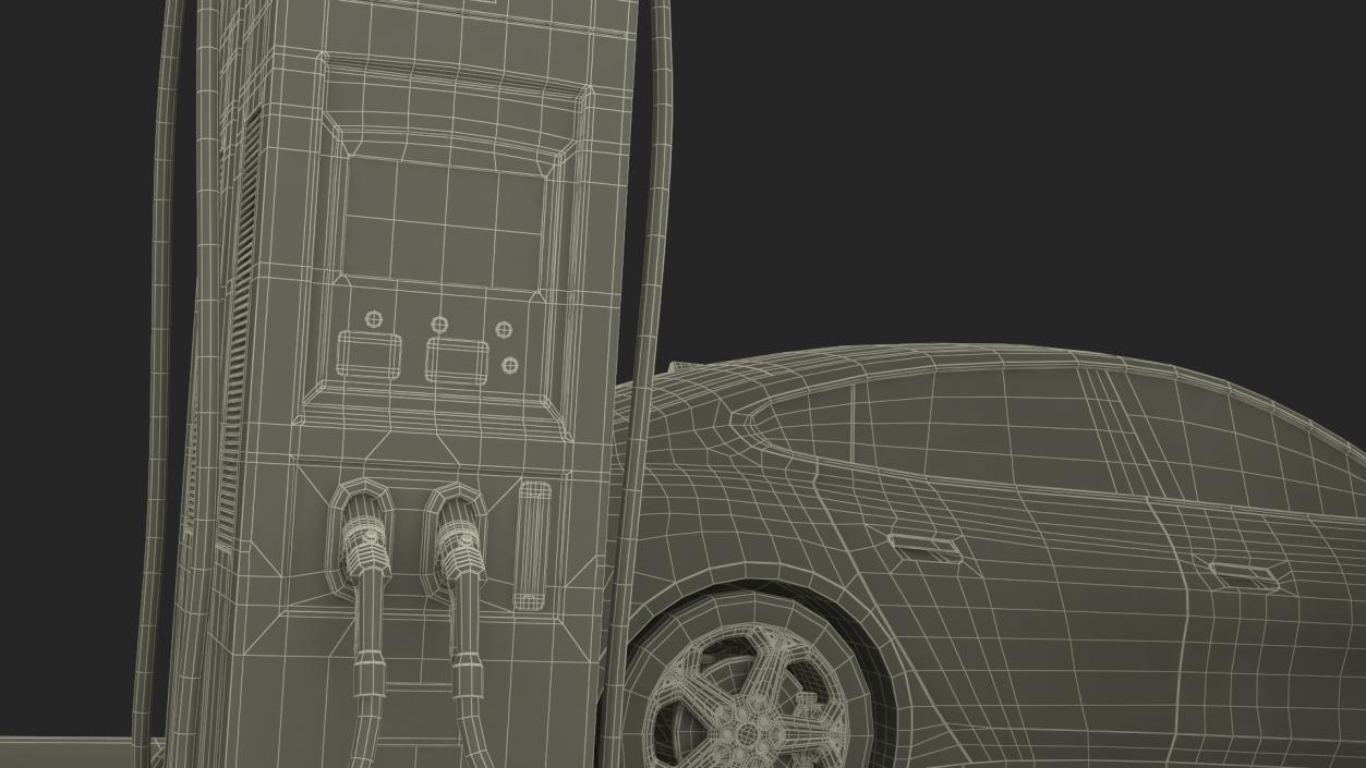 3D EVgo Fast Charging Station and Electric Cars 2